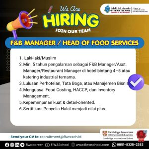 F&B Manager / Head of Food Services