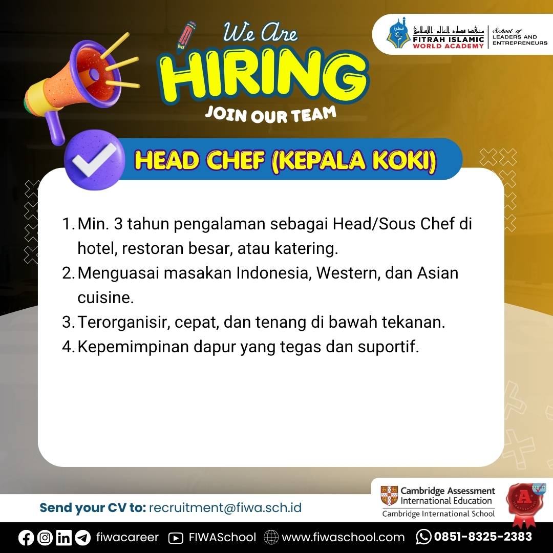 Head Chef (Kepala Koki)